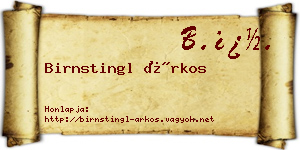 Birnstingl Árkos névjegykártya